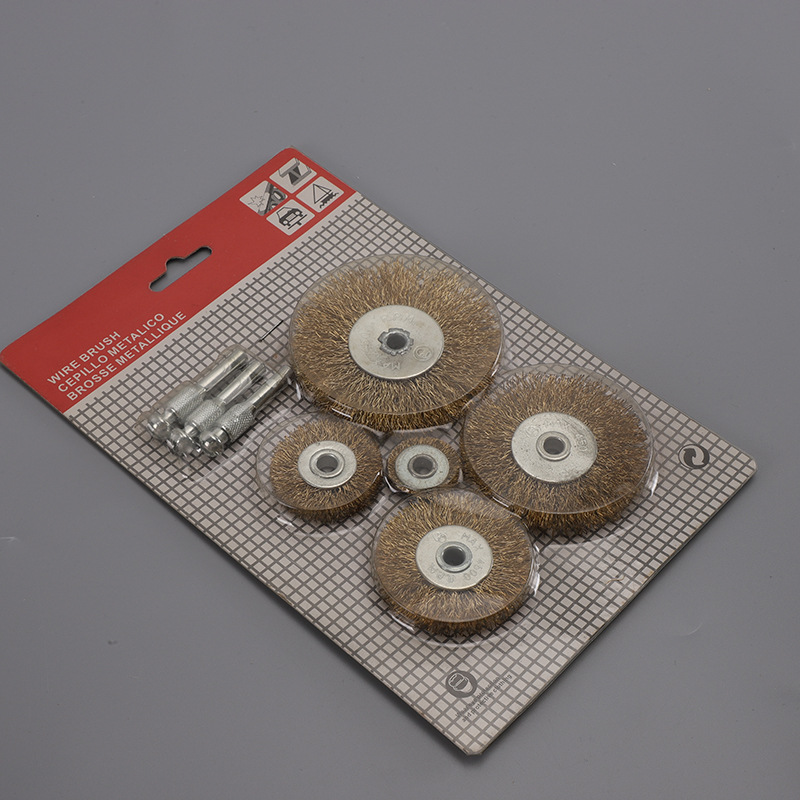 平型不锈钢钢丝轮 平行雕花轮 除锈抛光拉丝轮 不锈钢丝刷带柄