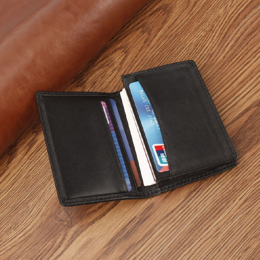 En stock bolso de la tarjeta de visita de piel de oveja de los hombres de gran capacidad tejida titular de la tarjeta Multi titular de la tarjeta de visita Mini titular de la tarjeta de crédito caso 3104