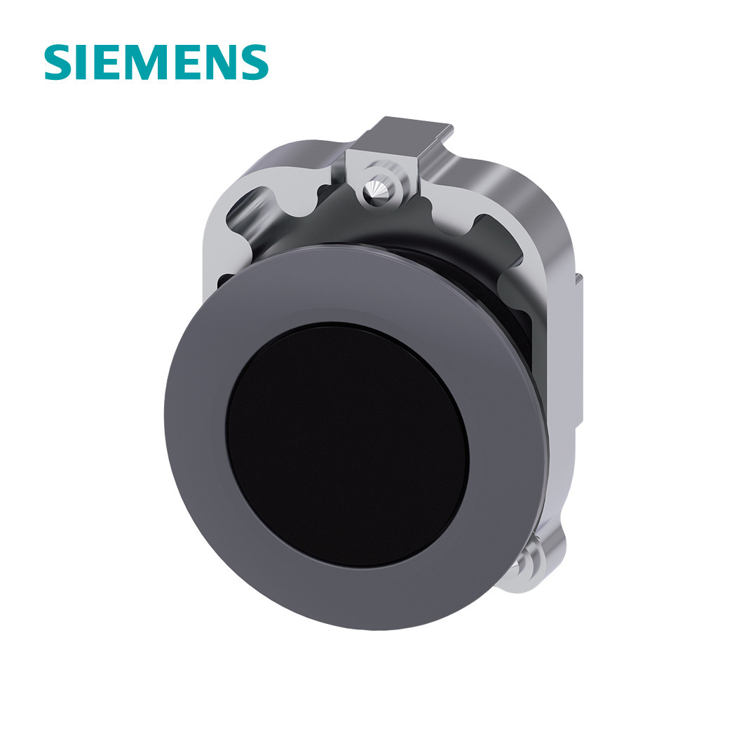 3SU1系列φ30平头圆形金属亚光按钮头黑色