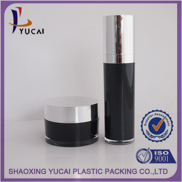 30 50ml 直圆亚克力化妆品瓶电镀盖 黑色瓶身 颜色可选择 乳液瓶