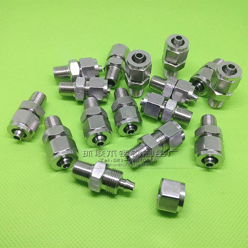 304不锈钢快拧直通软管接头/PU软气管四氟管快速接头ZG R NPT1/2