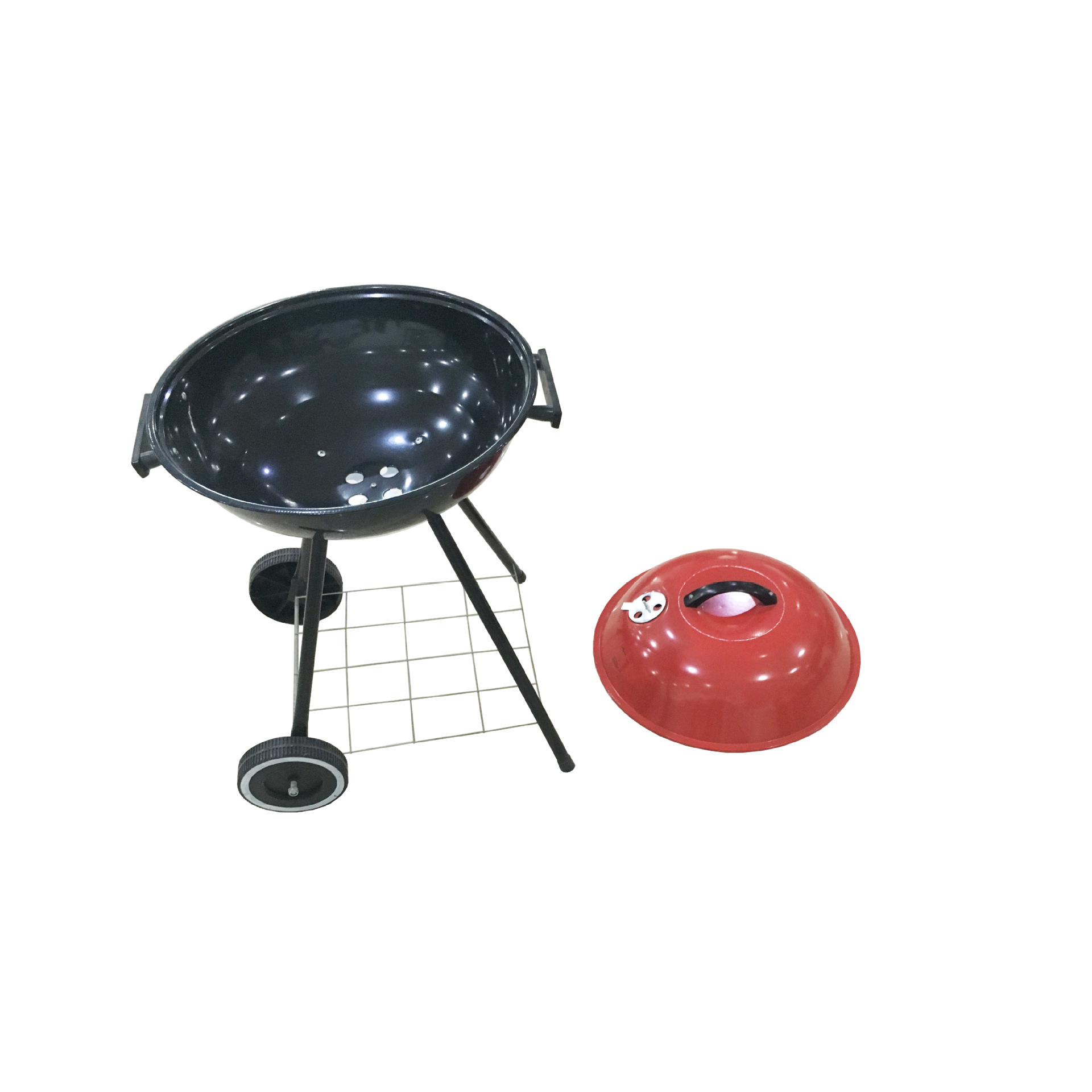 Parrilla de barbacoa de manzana al por mayor Estufa de manzana Parrilla de barbacoa móvil de cuatro patas con ruedas