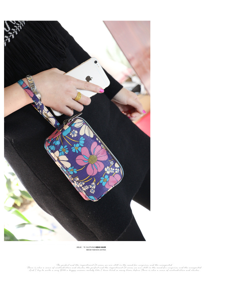 Mujeres Flor Tela Oxford Cremallera Carteras display picture 5