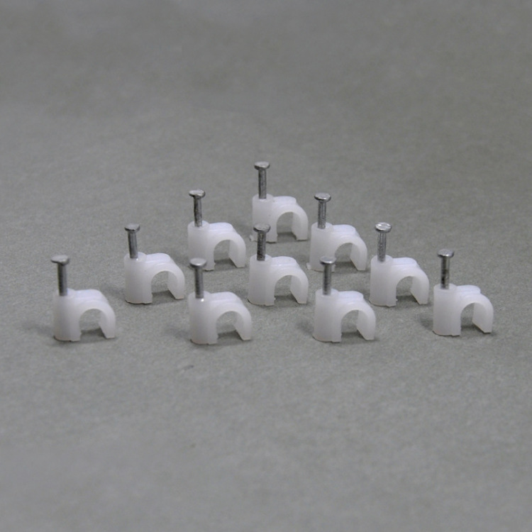 厂家直销 圆7mm钢钉线卡 足量1000只装  电线墙壁钉卡 布线用品