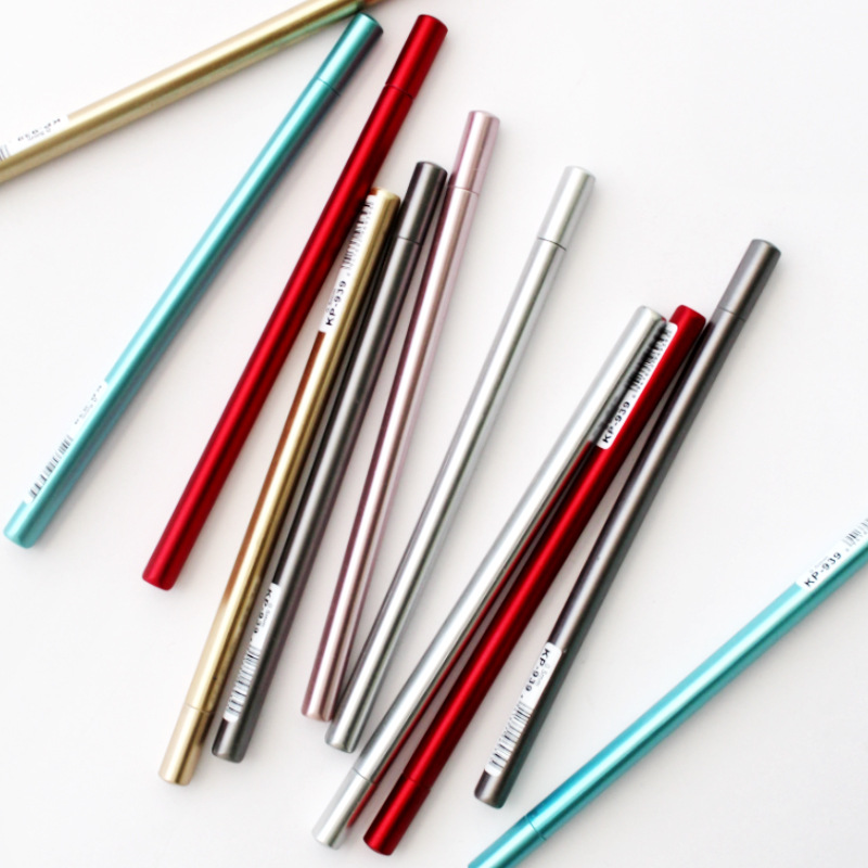 创意仿真金属中性笔简约水性笔学生文具黑色签字笔碳素水笔|ms