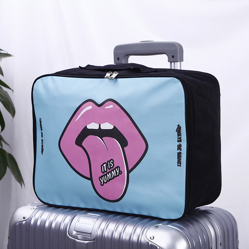 Cross-border large capacity cartoon travel storage bag clothing organizer large waterproof portable travel bag wholesale