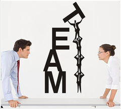 新款勵志英文團隊 TEAM 臥室書房教室寢室辦公室精雕牆貼畫 KS090