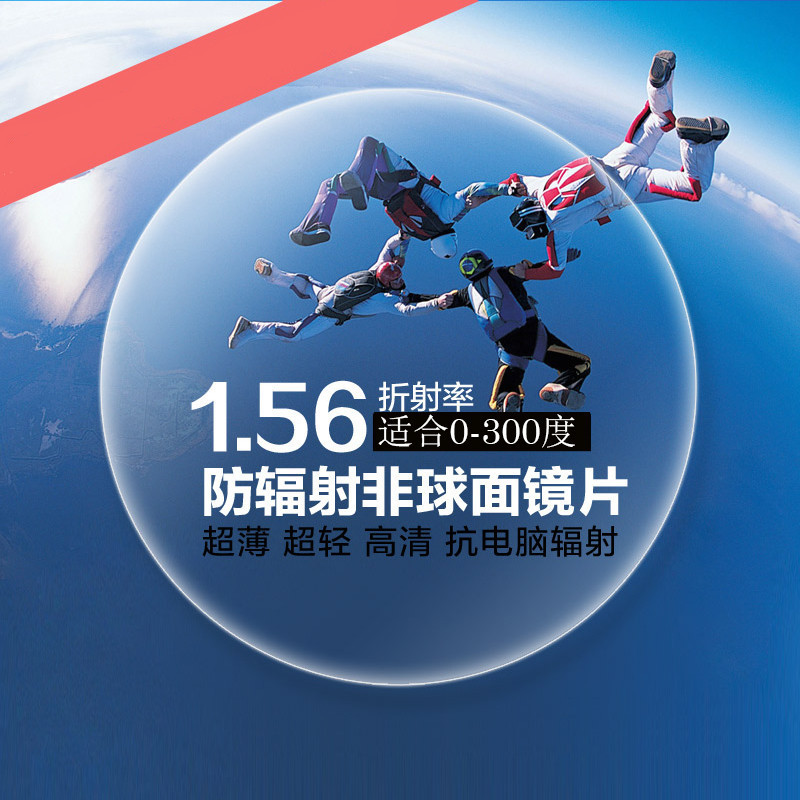 1.56 1.61 1.67 1.73防蓝光绿膜非球面镜片近视镜片配镜