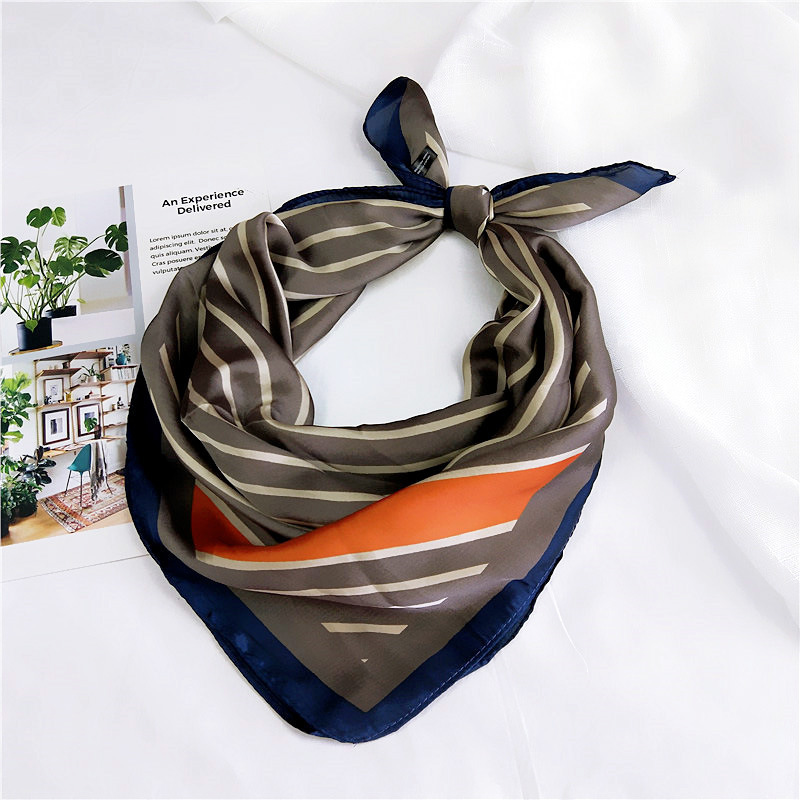 70 Diagonal Gestreifter Kleiner Quadratischer Schal Kleiner Seiden Schal Für Frauen Frühling, Herbst Und Sommer Koreanischer Turban Schal Arbeit Profession Elle Taschen Dekoration display picture 8