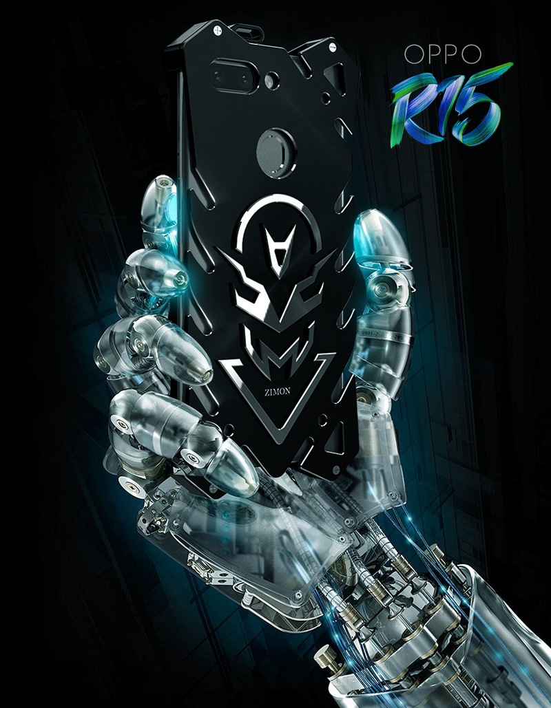 SIMON New THOR II Aviation Aluminum Alloy Shockproof Armor Metal Case Cover for OPPO R15 & OPPO R15 Dream Mirror Edition