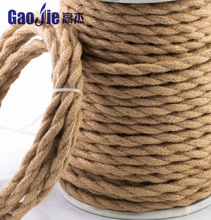 電線批發復古麻繩編織電線雙絞線麻花線電源線DIY麻繩櫥窗裝飾