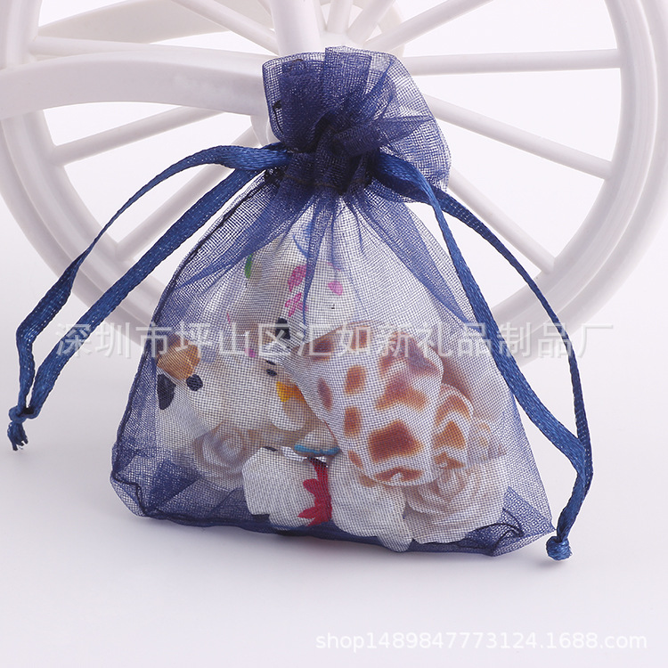 11*16单色欧根纱袋 /礼品纱袋 /纱布袋 透明纱袋 束口珍珠纱袋