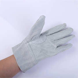 特价 电焊手套 劳保焊工耐磨全牛皮短二层三筋防割工人用防护批发