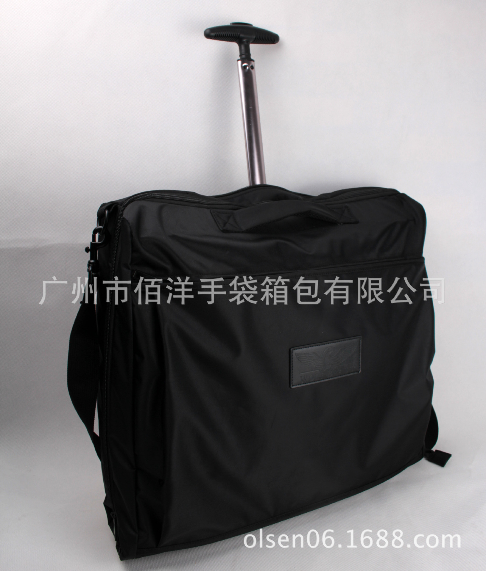 厂家生产黑色手提拉杆 大容量暗袋箱包皮具旅行包旅行袋冲冠特卖