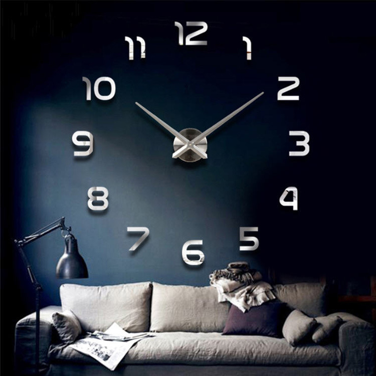 Reloj de pared creativo para decoración de sala, venta directa de fábrica, reloj de pared nórdico de espejo DIY simple/elegante para hogar