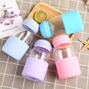 The new Korean version of cute mini Macaron color single -layer high borosilized glass glass with lid creative custom logo