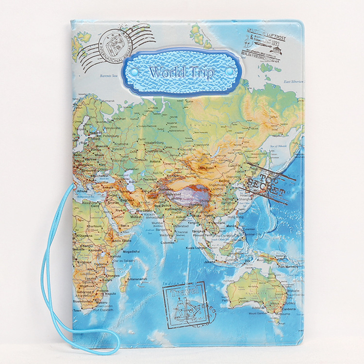 Unisex Basic Map Pvc Passport Holders display picture 4