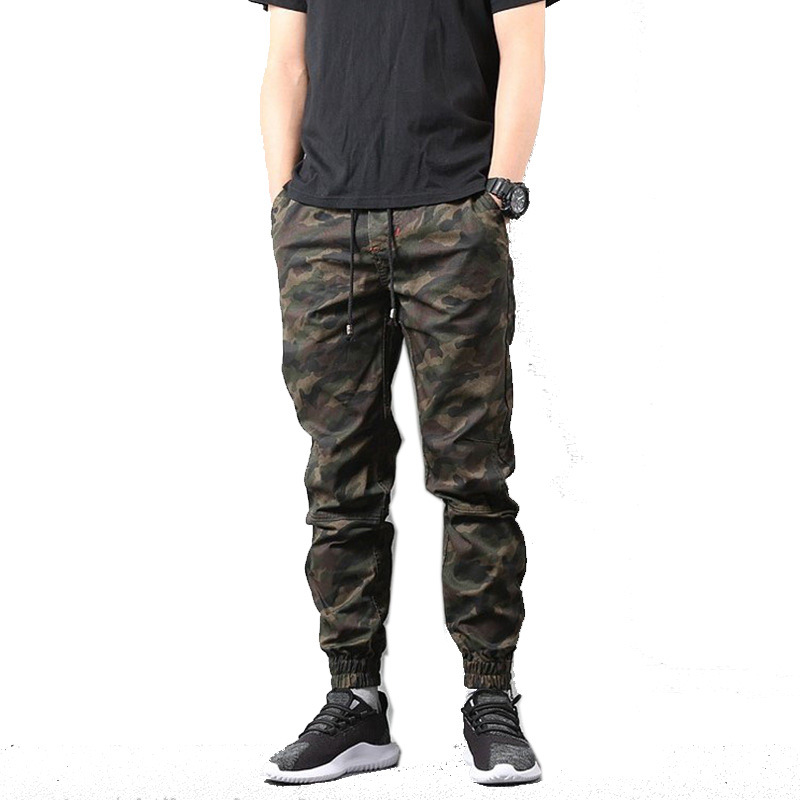 INF潮牌小脚裤迷彩束脚裤 松紧腰港风余文乐长裤男 迷彩裤男1007