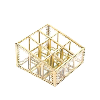 玻璃透明口红收纳盒亚克力化妆品收纳盒口红收纳架唇膏收纳整理盒|ms