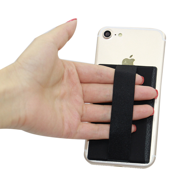 横向插卡加松紧带手指扣莱卡布手机贴3m松紧带指扣袋手机现货卡套|ms