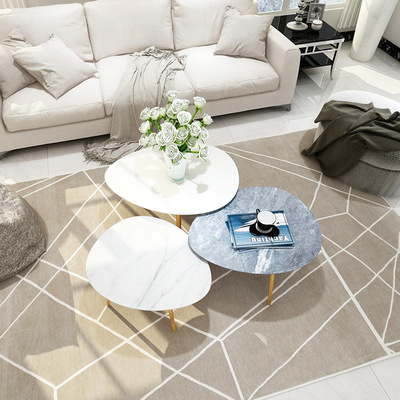 厂家批发 北欧客厅不锈钢大理石茶几 简约现代小户型轻奢茶几组合|ru