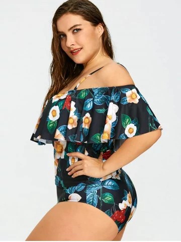 plus size printing split swimsuit  NSHL42486