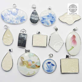 工厂承接手工古瓷片包金包银一件定制来瓷来图加工定制可刻l名字