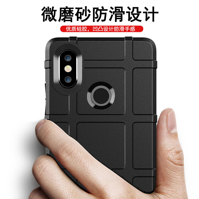 For Xiaomi 8SE Mobile Phone Case Mi8SE Protective Cover Soft Silicone Shield Tactical All-Covering Anti-Drop Frosted Thickening