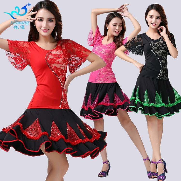 Костюм для квадратного танца Костюм для практики танцев Новый летний костюм для латинских танцев Фитнес Костюм для соревнований