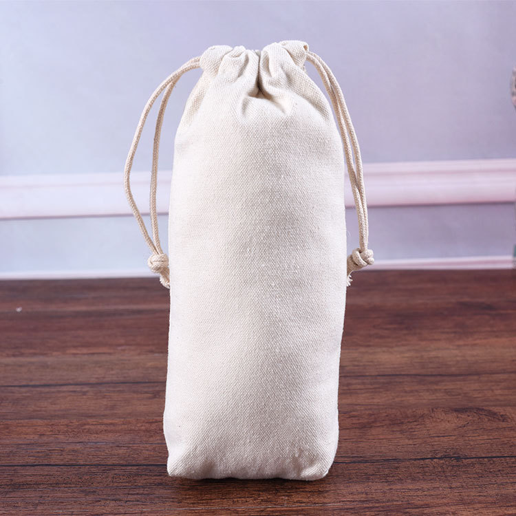 批发大米茶叶包装抽绳棉布束口袋定制LOGO广告空白帆布袋