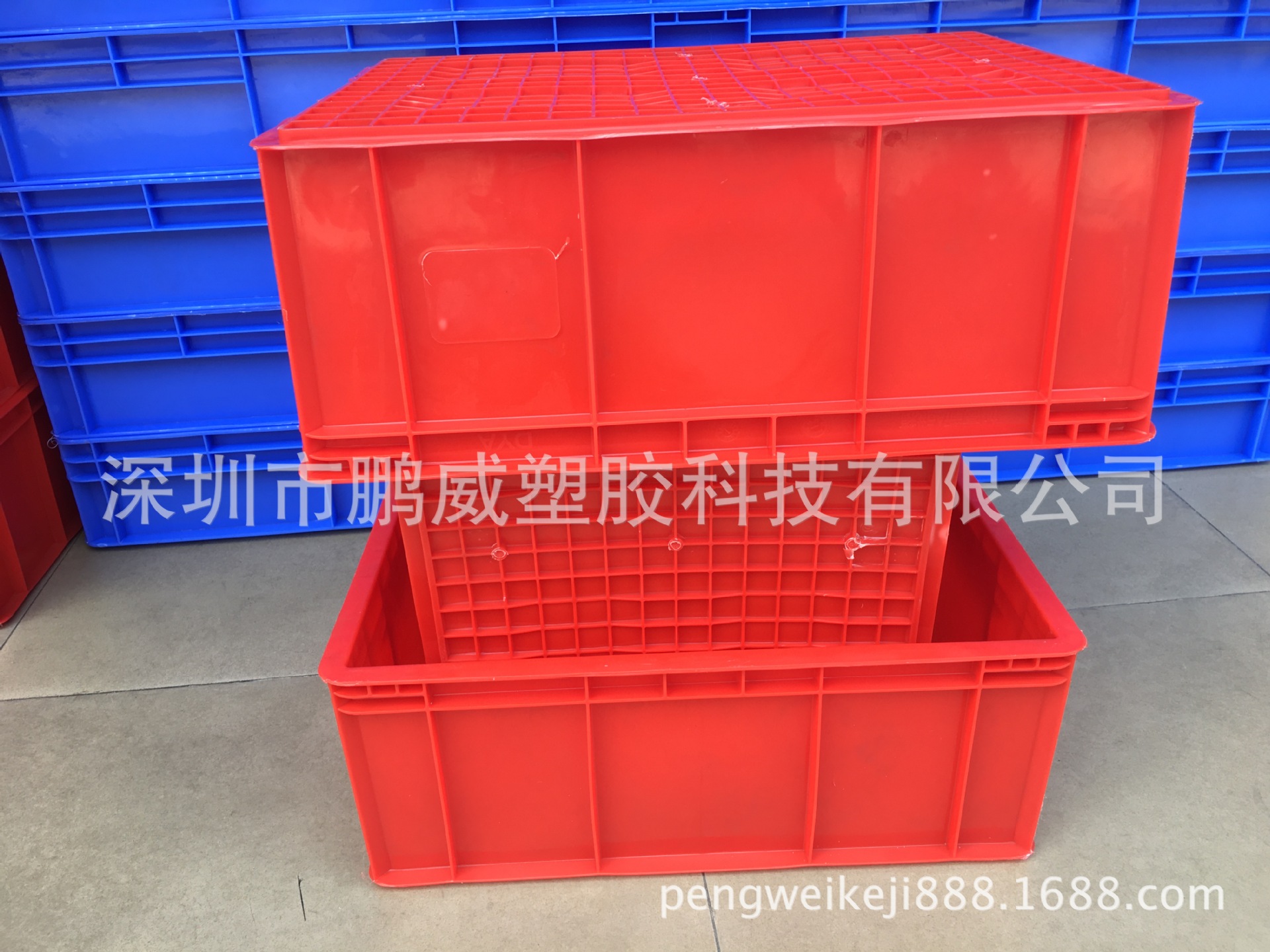深圳厂家生产红色塑胶周转箱 堆叠式红色不良品塑胶箱 5#新料胶箱