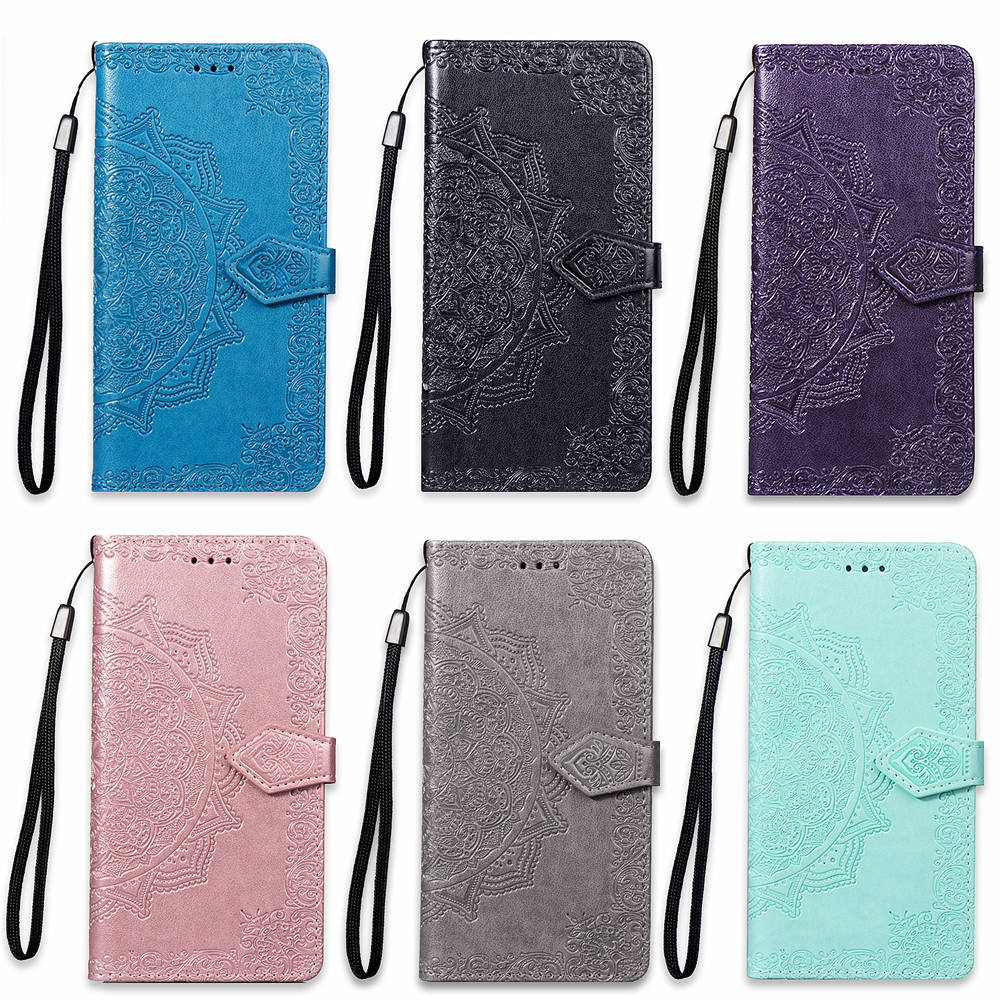 Mandala Embossed Leather Wallet Phone Case For Iphone 16_voghion.com