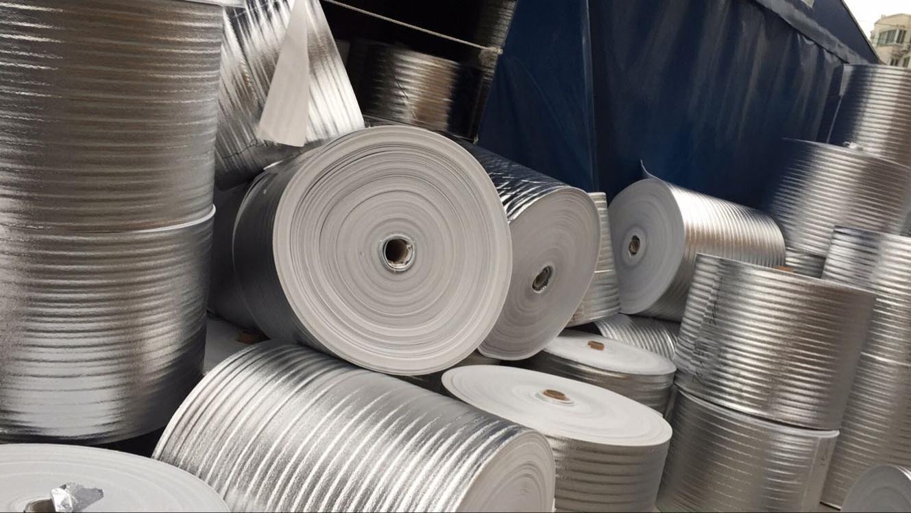 Rollo completo película de aluminio Material de algodón perla papel de aluminio desechable bolsa de aislamiento material preservación de aislamiento embalaje refrigeración