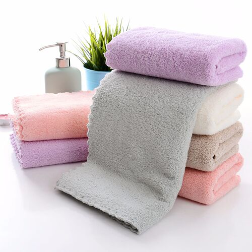 High-density coral velvet towel, soft and absorbent, adult face towel, home postpartum, mother and baby handkerchief, stacked bear gift wholesale