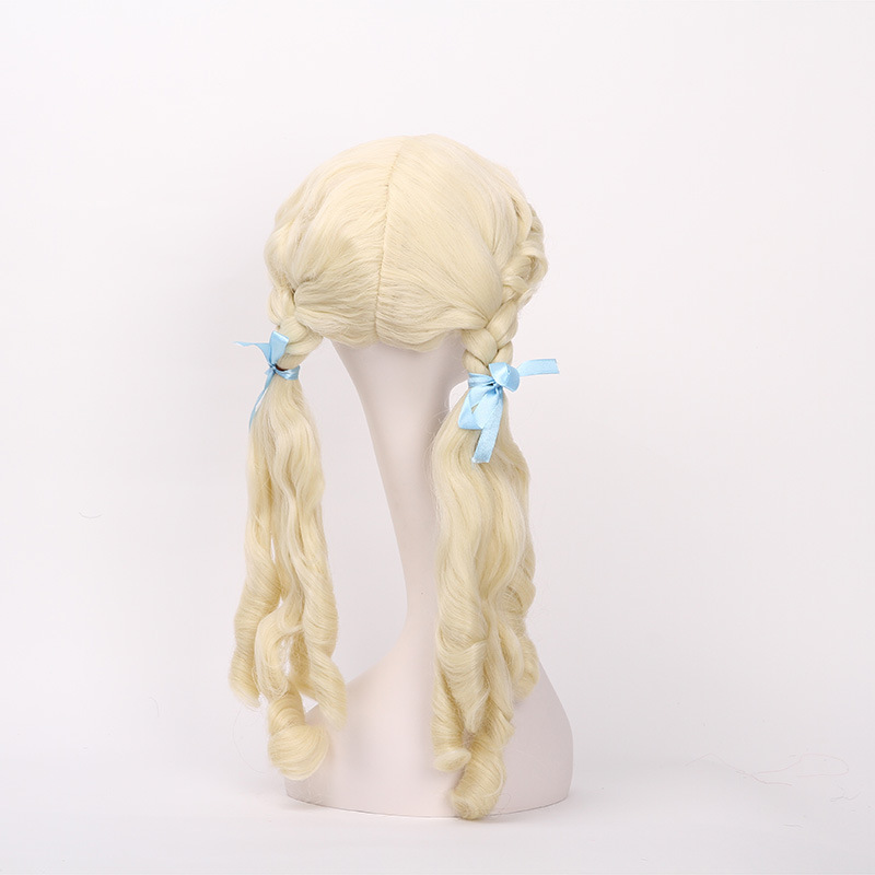 Newlook IMG - 1335 nueva peluca de vacaciones de doble caballo rizado dorado