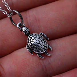 欧美复古饰品 夸张个性百搭动物吊坠 白铜镀银新款男女链条吊坠