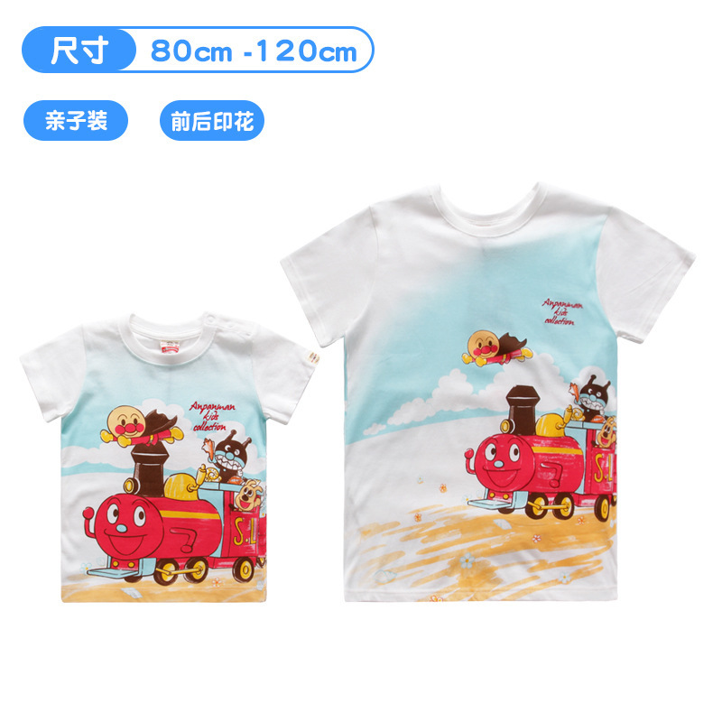 2018夏季面包超人勇士面超童装T恤上衣家庭亲子装儿童外出打底衫