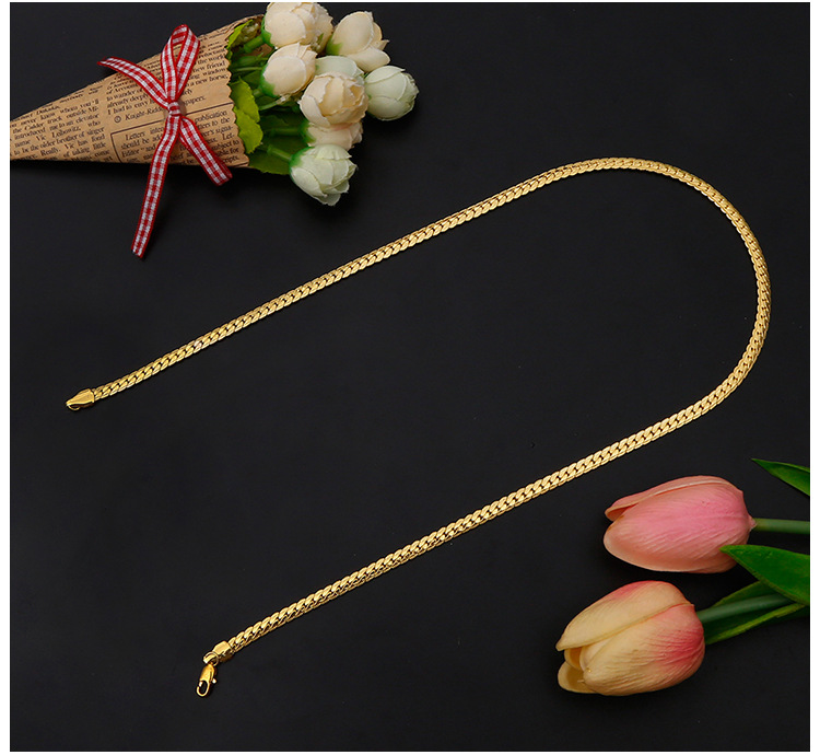 Cadena de oro para hombre y mujer, elegante collar unisex_voghion.com
