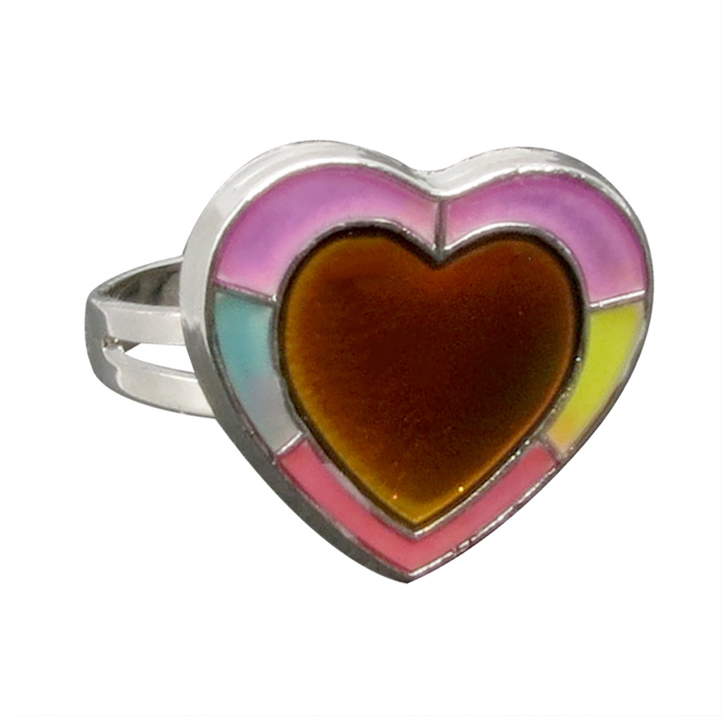 50g Weight Artificial Gemstones Inlay Material Birthday Occasion Alloy Material Heart Pattern Women'S Gender Plating Design Fashion Style Simple Peach Heart Love Butterfly Moon Color Changing Ring 6