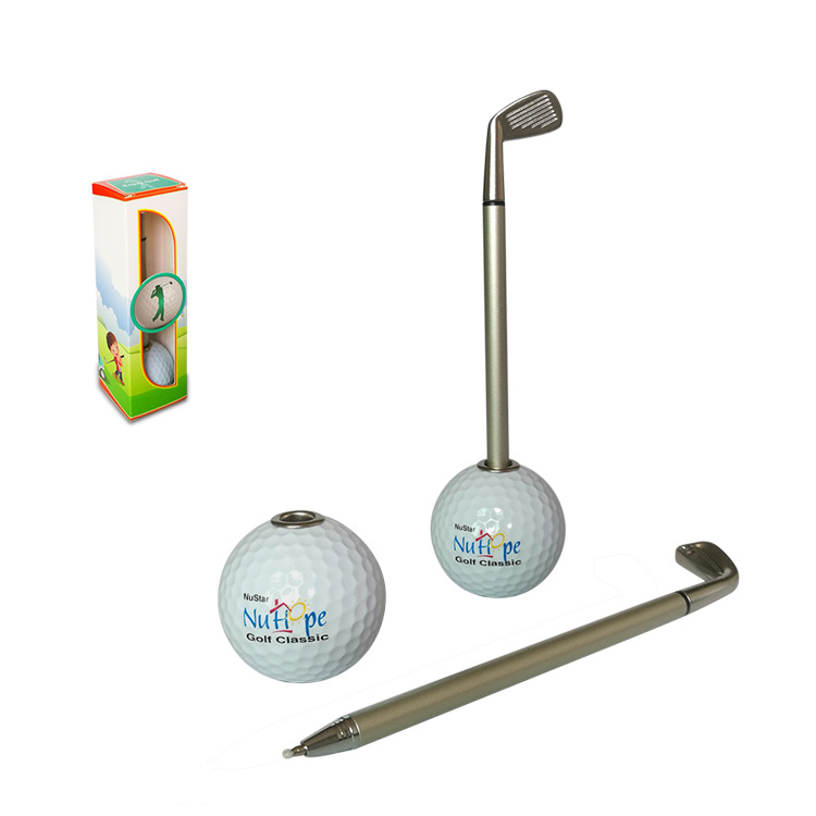 高爾夫球 油性 高爾夫球圓珠筆筒時鐘桌面