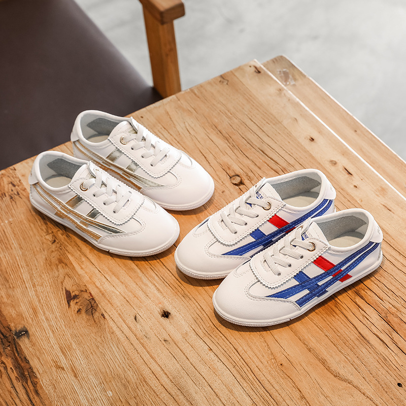 童鞋2018春季新款儿童真皮运动鞋男童休闲板鞋女童小白鞋温州批发