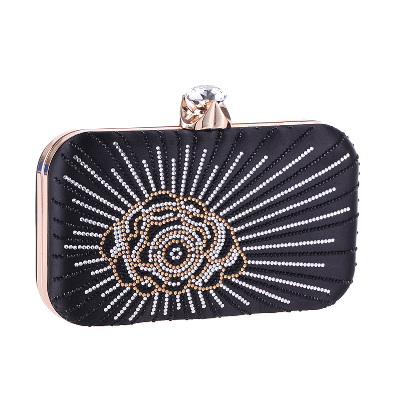 New Women's Dinner Bag Hot Drilling Clutch Bag Hard Box Small Square Bag Ladies Dress Bag display picture 26