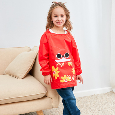 分銷微商代發兒童罩衣罩衫卡通寶寶防水夏畫畫衣玩沙反穿衣吃飯衣