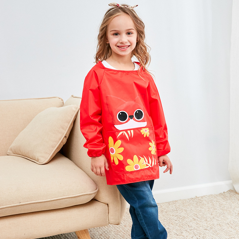 分銷微商代發兒童罩衣罩衫卡通寶寶防水夏畫畫衣玩沙反穿衣吃飯衣