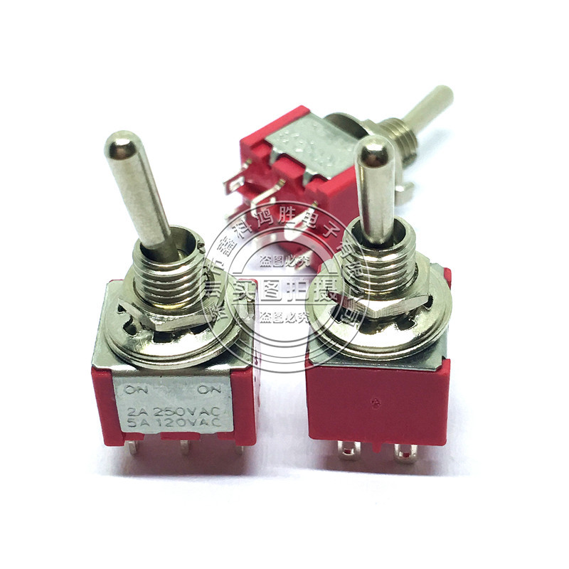 KNX-218 MTS-202优质大电流钮子开关摇头拨动开关 pcb板连接器6脚