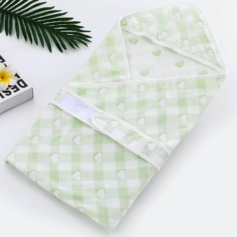 Baby Supplies Five-Layer Gauze Baby Swaddling Baby Heart Hug Newborn Hat Bag Children's Sleeping Bag