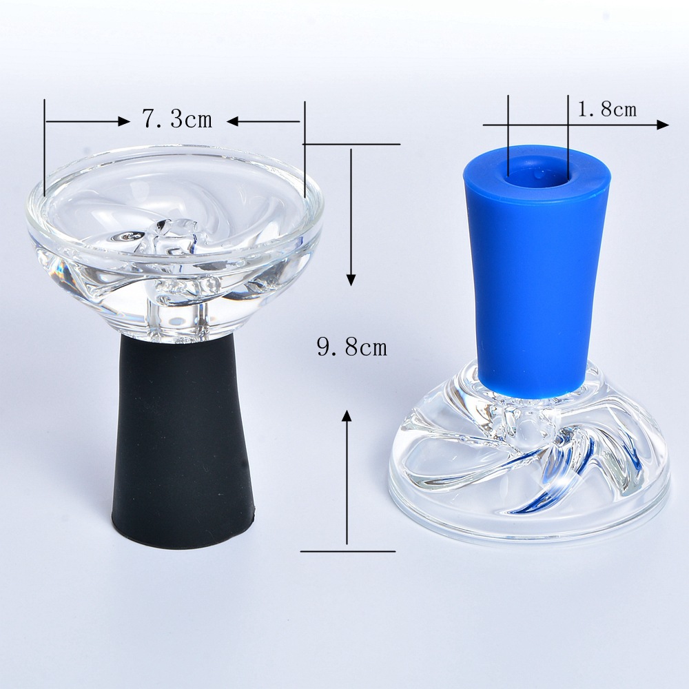Cross border Source of goods Manufactor Hookah parts Direct selling Glass silica gel Smokeless hookah bowl shisha