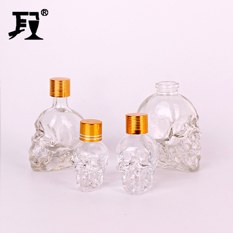 厂家现货供应l骷髅头小酒瓶玻璃 烟油玻璃瓶