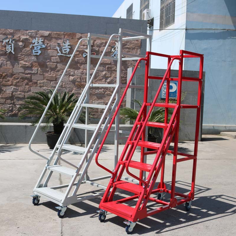 厂家直供仓储货架登高车 超市移动平台梯 仓库取货梯 可拆卸定制|ru