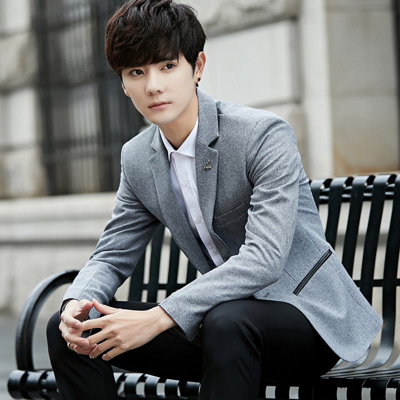 Suits Men 2018 new pattern Youth Self cultivation Korean Edition Trend Small suit Men's leisure time Solid jacket coat